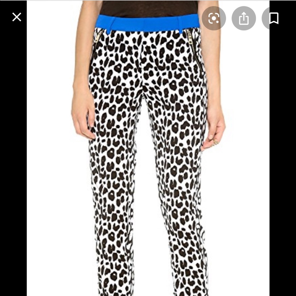 Three Floor Cropped Animal Print Pants